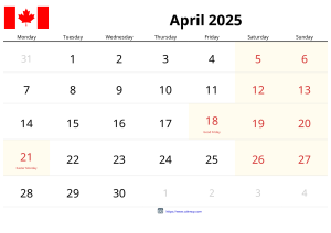 April 2025 Calendar