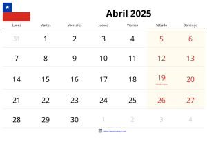 Calendari Abril 2025