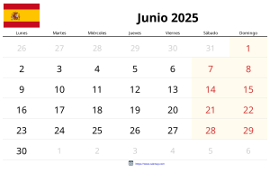 Calendario Junio 2025