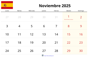 تقويم نوفمبر 2025