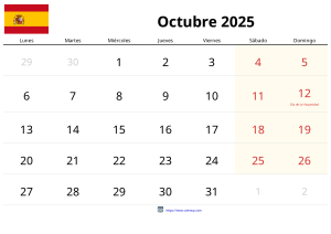 Ottobre 2025 Calendario