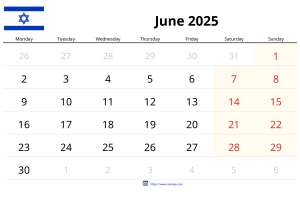 לוח שנה יוני 2025 לוח שנה יוני 2025