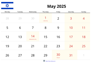 לוח שנה מאי 2025 לוח שנה מאי 2025