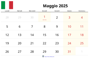 Maggio 2025 Calendario