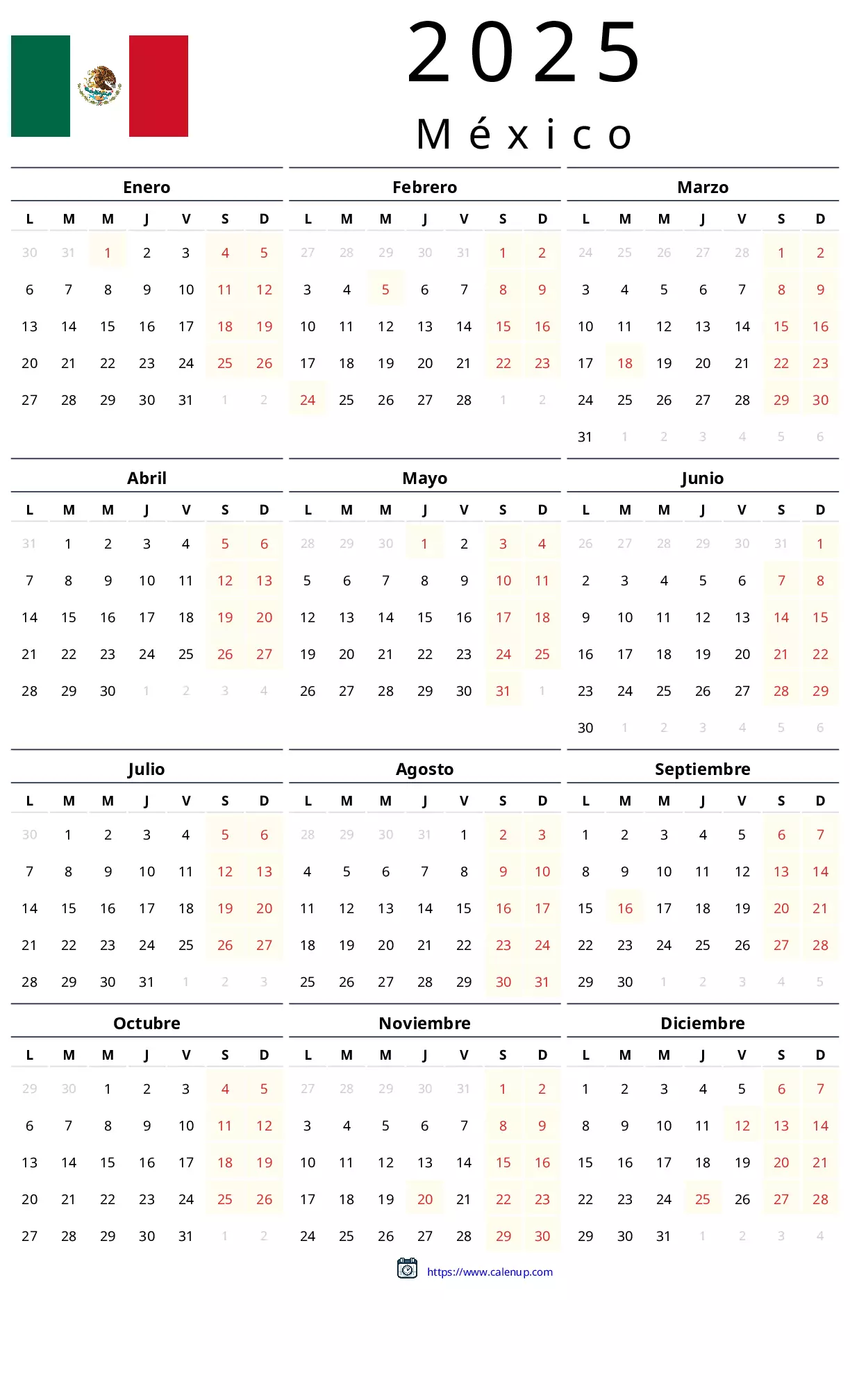 Calendario de festivos México 2025: Planifique su viaje y disfrute de ...