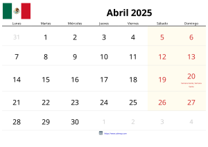 अप्रैल 2025 कैलेंडर