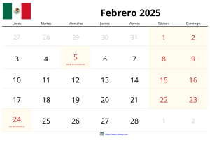 Calendari Febrer 2025