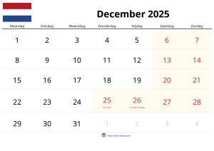 Calendario Diciembre 2025