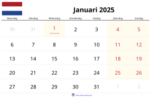 Calendario Enero 2025