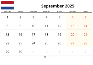 Calendario Septiembre 2025