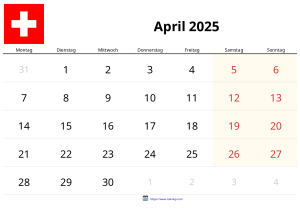 Calendario Abril 2025