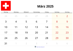 Calendario Marzo 2025