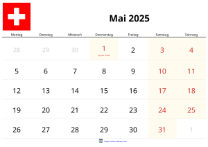 Calendario Mayo 2025