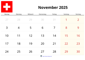 Calendario Noviembre 2025