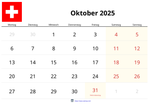 Calendario Octubre 2025