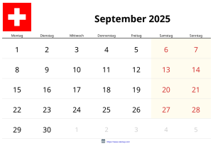 Calendario Septiembre 2025