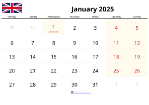 Calendari Gener 2025