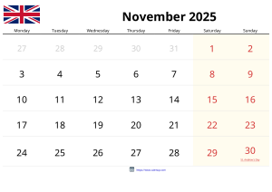 Calendari Novembre 2025