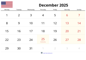 December 2025 Kalender