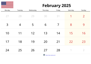 Februar 2025 Kalender