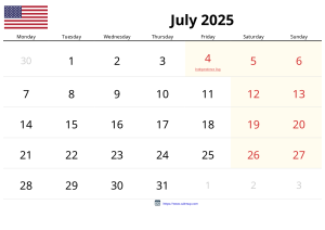 Juli 2025 Kalender