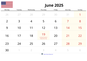 Juni 2025 Kalender