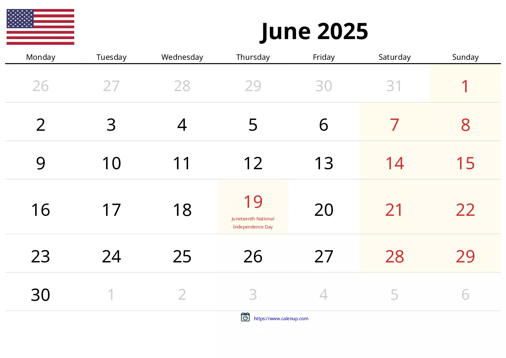 June 2025 Calendar (United States): Holidays and Events of the Month ...