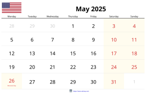 Mai 2025 Kalender