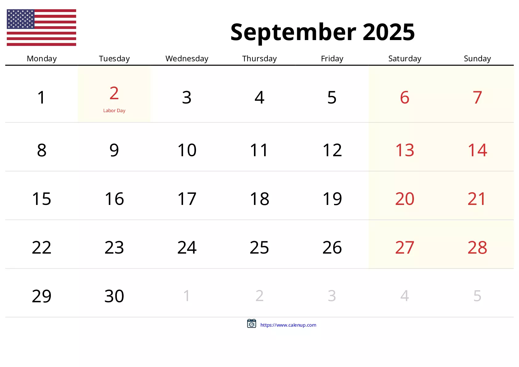 September 2025 Calendar (United States): Holidays and Events of the ...