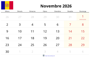 November 2026 Kalender