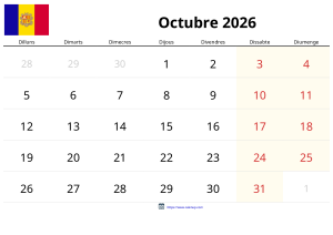 Calendari Octubre 2026