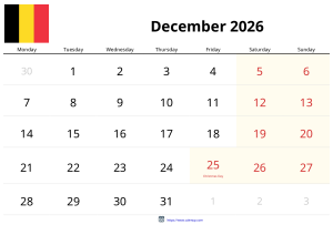 December 2026 Calendar December 2026 Calendar