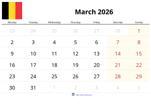 March 2026 Calendar March 2026 Calendar