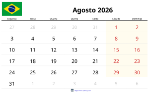 August 2026 Kalender