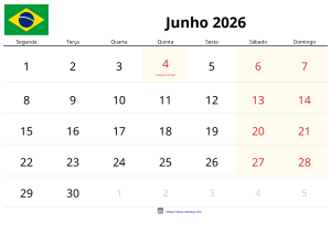 Juni 2026 Kalender