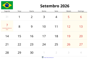 September 2026 Kalender