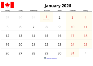 January 2026 Calendar