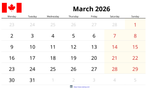 March 2026 Calendar