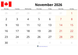 November 2026 Calendar