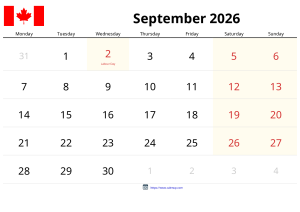 September 2026 Calendar