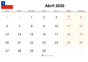 अप्रैल 2026 कैलेंडर