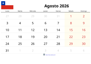 अगस्त 2026 कैलेंडर