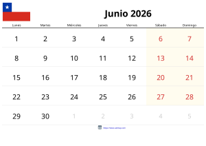 Calendario Junio 2026