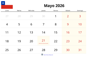 Calendario Mayo 2026