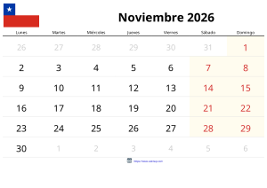 Calendario Noviembre 2026