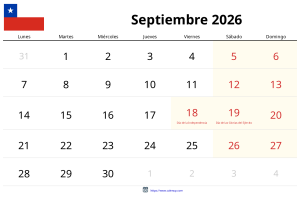 Calendario Septiembre 2026