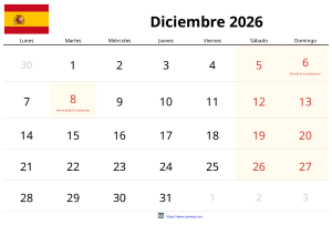 Dicembre 2026 Calendario