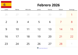 Febbraio 2026 Calendario