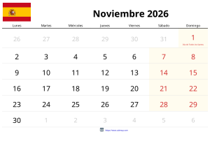 Calendari Novembre 2026