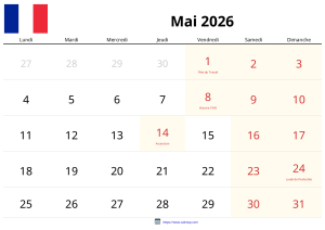 Calendario Mayo 2026